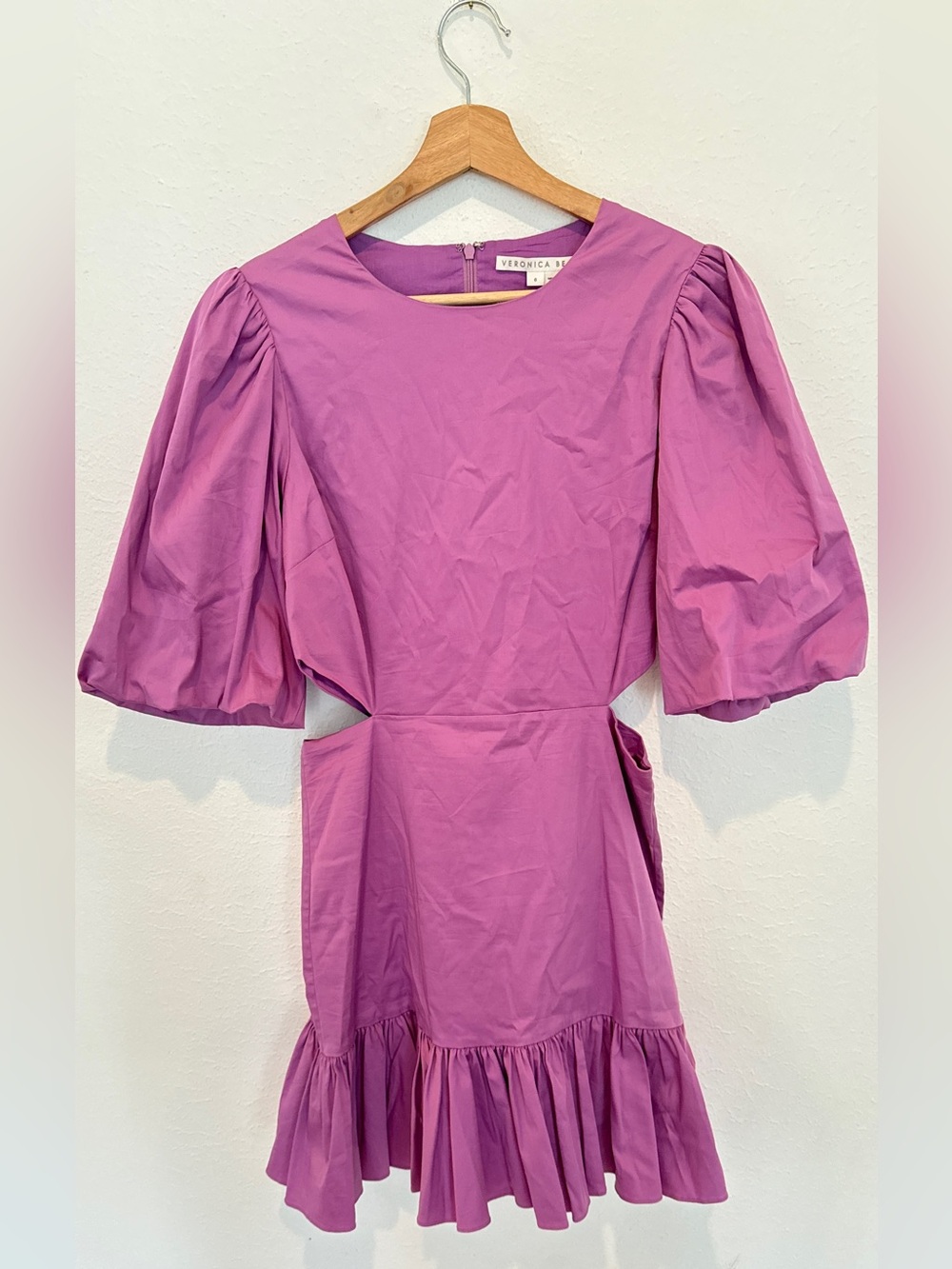 Veronica Beard Iker Puff-Sleeve Cutout Dress - Picture 3 of 8